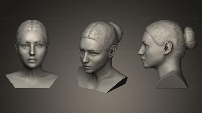 Бюсты и барельефы известных личностей (Моника Беллуччи, BUSTC_0434) 3D модель для ЧПУ станка